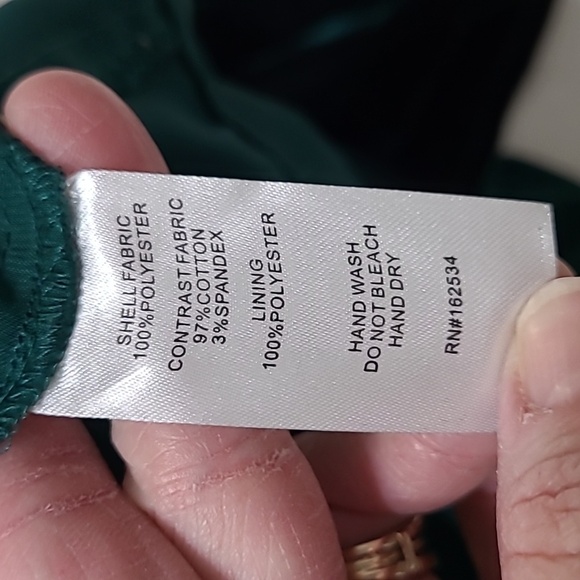 Emily McCarthy Green Blouse with Velvet Trim & Ruffled Sleeves size XL - Picture 5 of 8